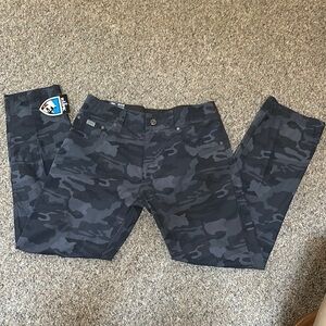 KUHL Black and Gray Camo Pants